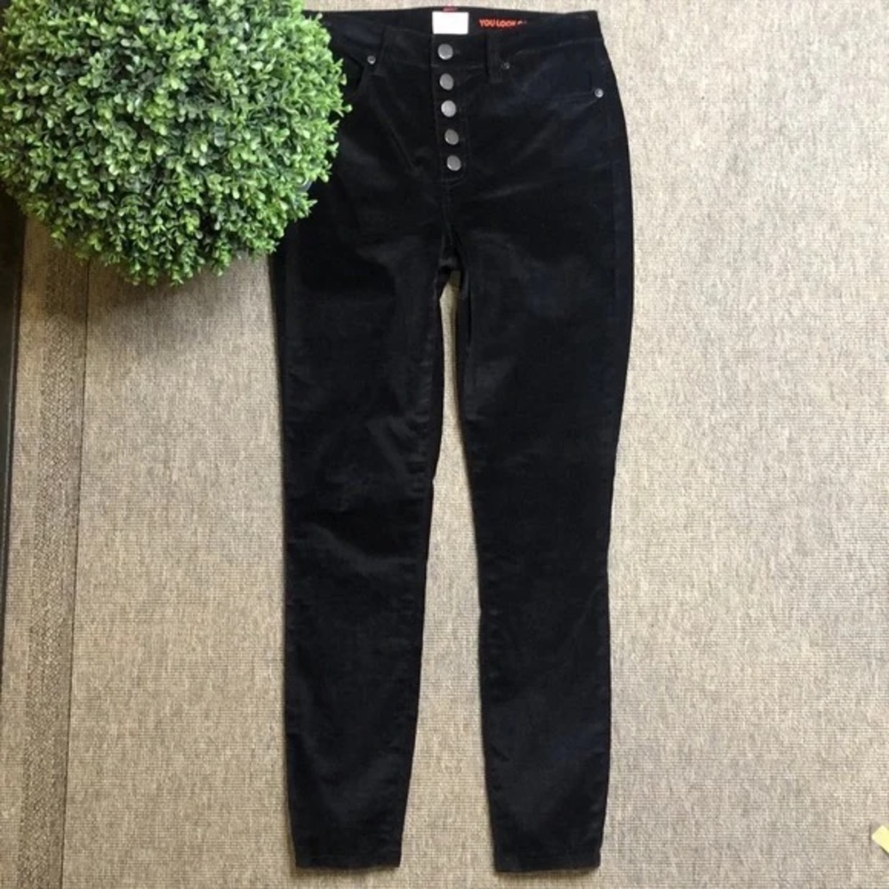 NWT AO.LA by alice + olivia Good High-Rise Button-Fly Velvet Skinny Jeans 25 - Picture 4 of 13
